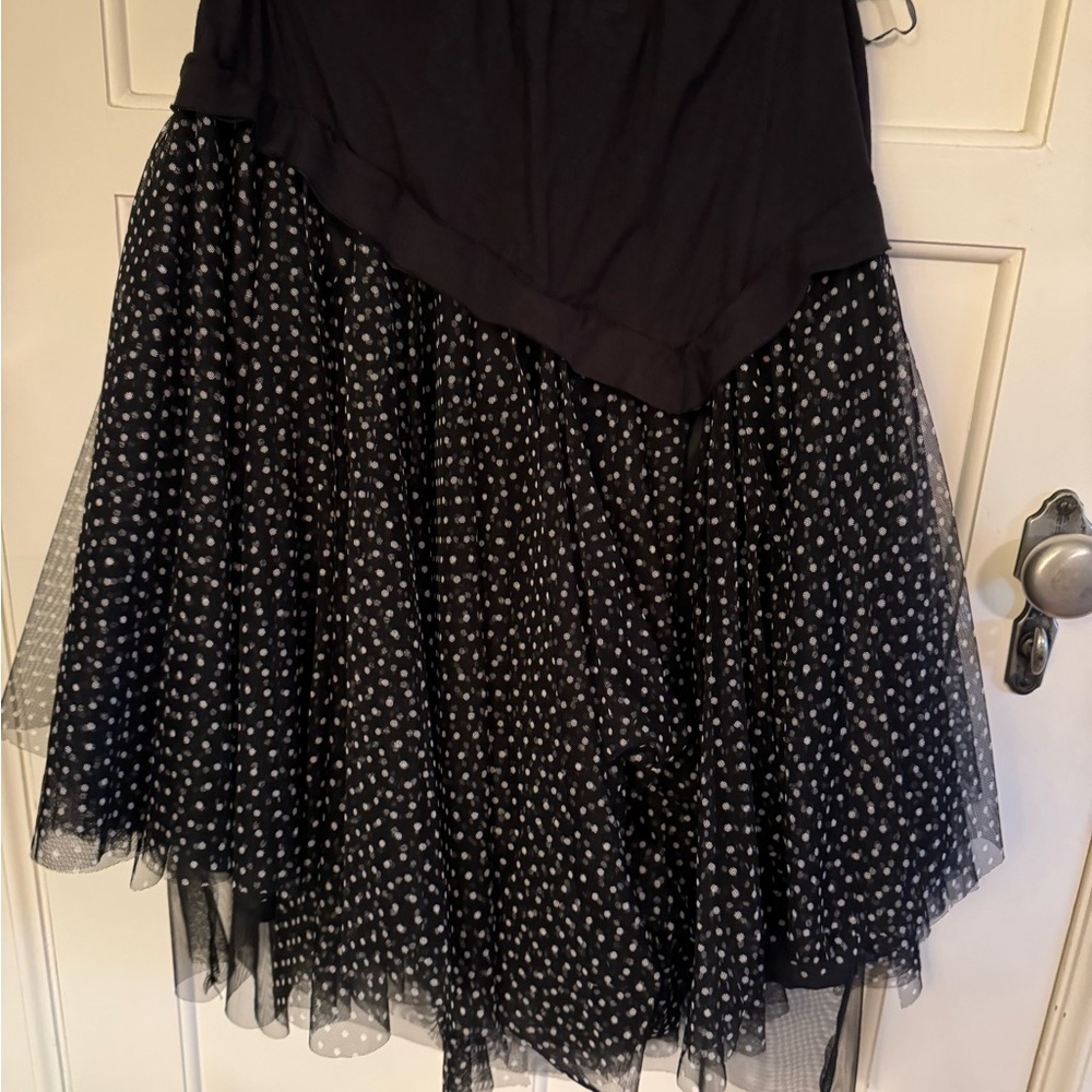 Exquisite black & white polka dot tulle skirt. Made in France.